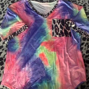 Women’s Ty’s Dye Leopard Shirt Size Small